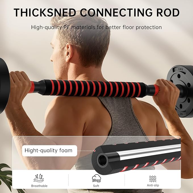 Adjustable-Dumbbells-Sets,Free Weights-Dumbbells Set of 2 Convertible To Barbell A Pair of Lightweight for Home Gym,Women and Men Equipment