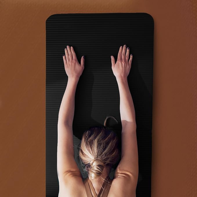 BalanceFrom 7-Piece Yoga Set with 71x24x0.5 Inches Extra Thick Mat and Carrying Sling – Includes 2 Blocks, Stretch Strap, 2 Towels, and Knee Pad for Home, Studio, and Gym Workouts