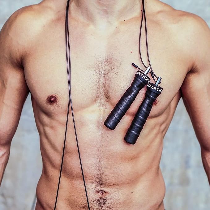 WOD Nation Weighted Jump Rope for Women & Men - 1 Pound (1LB) Adjustable Heavy Speed Jump Rope Handles with Removable Weights 4Crossfit, Cross Training, Boxing.
