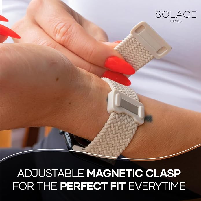 Solace Bands Imperium Adapt Wide Adjustable Nylon Braided Watch Band - Compatible with All Apple Watches - Solace Apple Watch Bands for Women & Men - Smart Watches Band Series 11-1, Ultra, SE