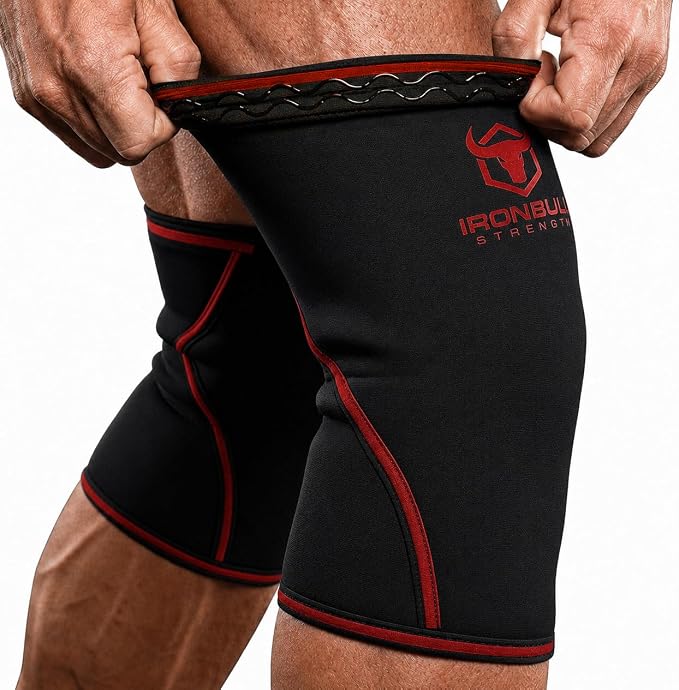 Iron Bull Strength Knee Sleeves 7mm (1 Pair) - Compression Brace & Knee Sleeve For Weightlifting, Powerlifting & Cross Training - Knee Support for Squats - Men & Women