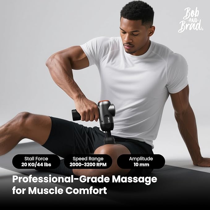 BOB AND BRAD C2 Ultra Massage Gun with Heat, Red LED & Infrared, FSA Eligible Deep Tissue Percussion Massager for Pain Relief, Electric Muscle Recovery for Athletes, HSA Approved