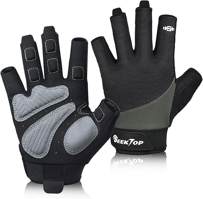 Seektop Padded Workout Gloves for Men & Women: Excellent Grip Gym Gloves | Breathable Lightweight, with Full Palm Protection,Gym Weight Lifting for Fitness, Training