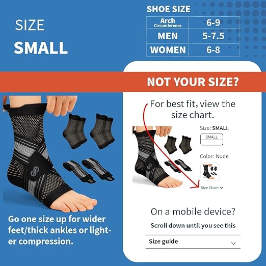 2 Pairs Ankle Braces for Men & Women, Support for Plantar Fasciitis Relief | Arch & Ankle Support Brace with Removable Strap for Swelling, Achilles Tendonitis, Faster Recovery & Boosts Circulation