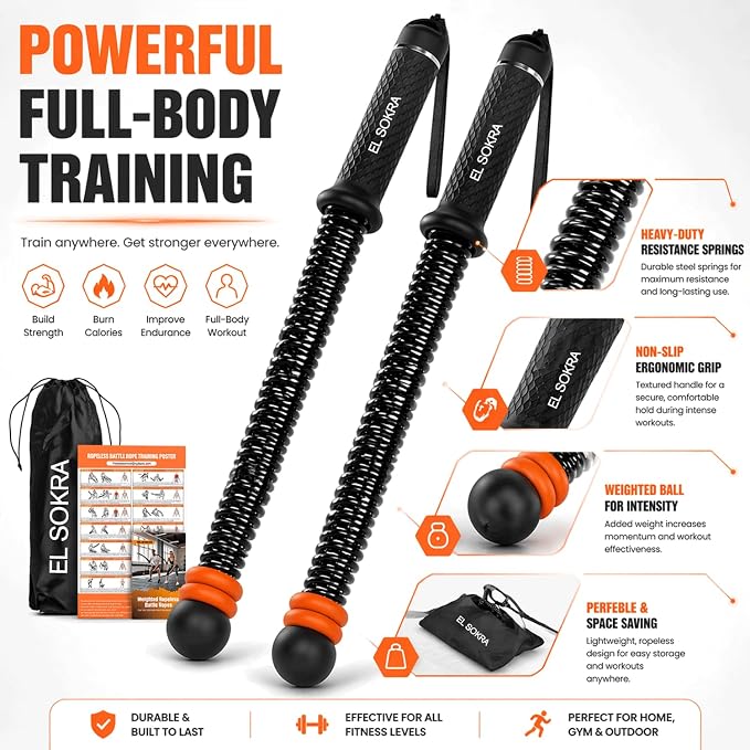 Ropeless battle ropes Adjustable Weighted Air Resistance Home Gym Exercise Rope for Men & Women HIIT Strength Training cordless battle rope Variable Resistance cordless battle ropes for women