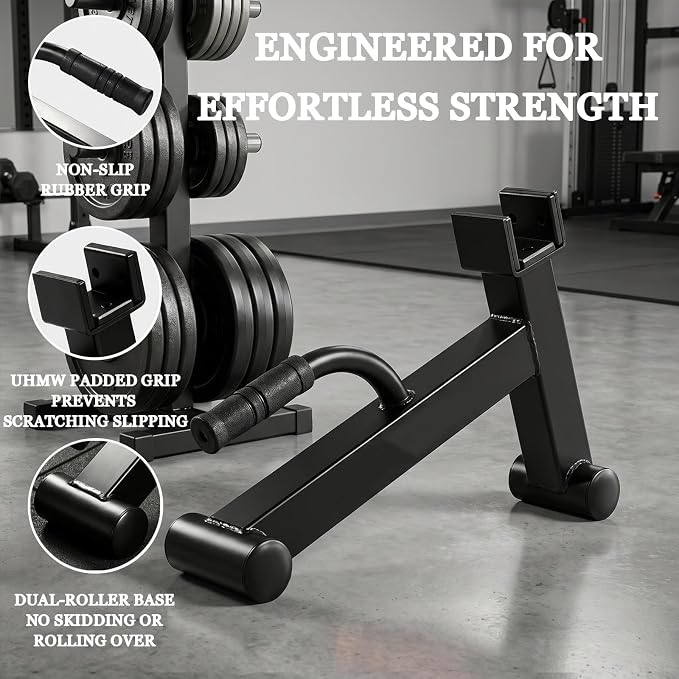 Deadlift Jack Barbell Stand, 600 LB Capacity | Heavy Duty Carbon Steel, Non-Slip Handle, Barbell Plate Loading Unloading Tool For Deadlift, Squat, Weightlifting & Home Gym