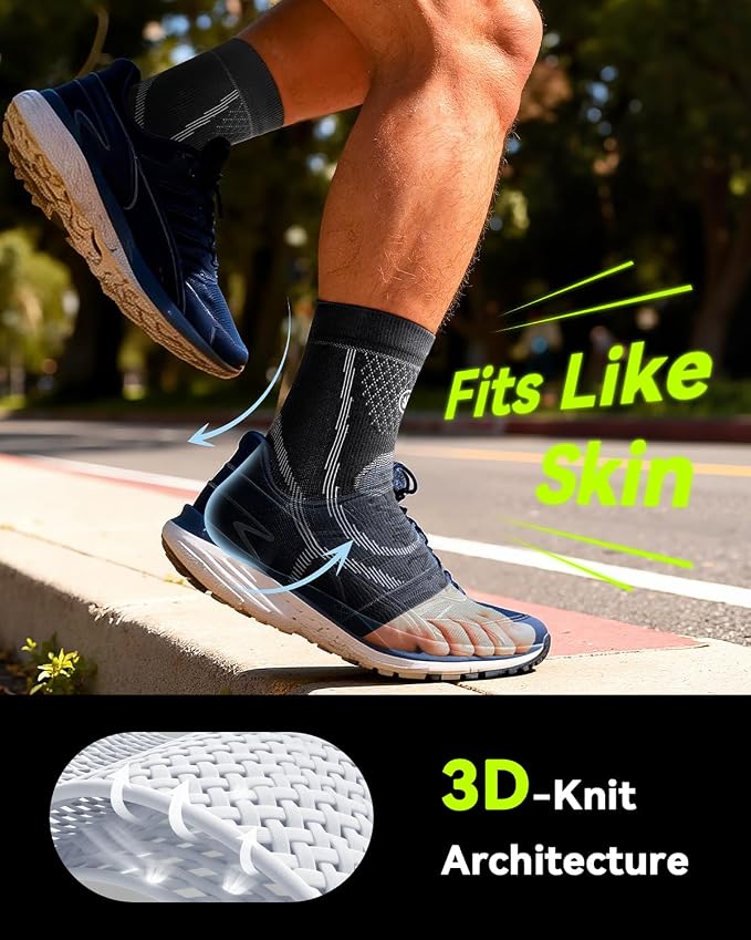 3 Pairs Ankle Compression Sleeve for Achilles Plantar Fasciitis Socks, [Upgraded Ultra Breathable] Neuropathy Socks Ankle Brace for Women & Men, Tendonitis Relief, Heel Pain,Foot Pain and Swelling in Ankle Support