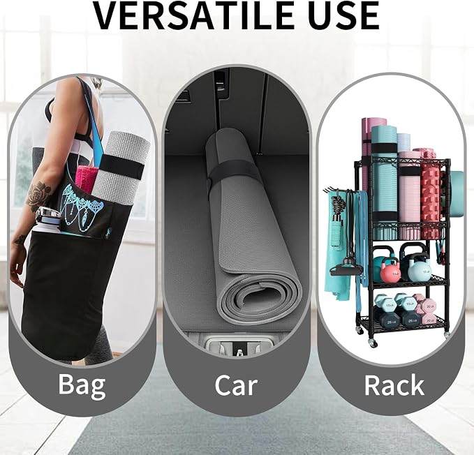 Yoga Mat Carrier Strap, Adjustable Thick Straps Sling for Carrying Large Mats, Stretching Band