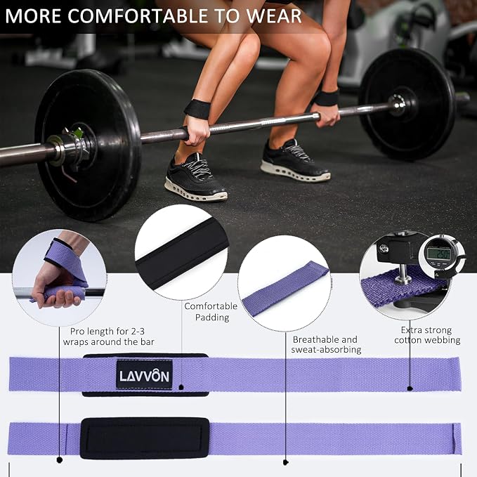 Barbell Pad Set - Hip Thrusts Pads for Squat&Lunges/Bench Press Bar Padding | Standard Olympic Weight Bar Foam Pad,Gym Accessories for Women with Bar Bad -With Ankle Straps,Wrist Straps for Weightlifting