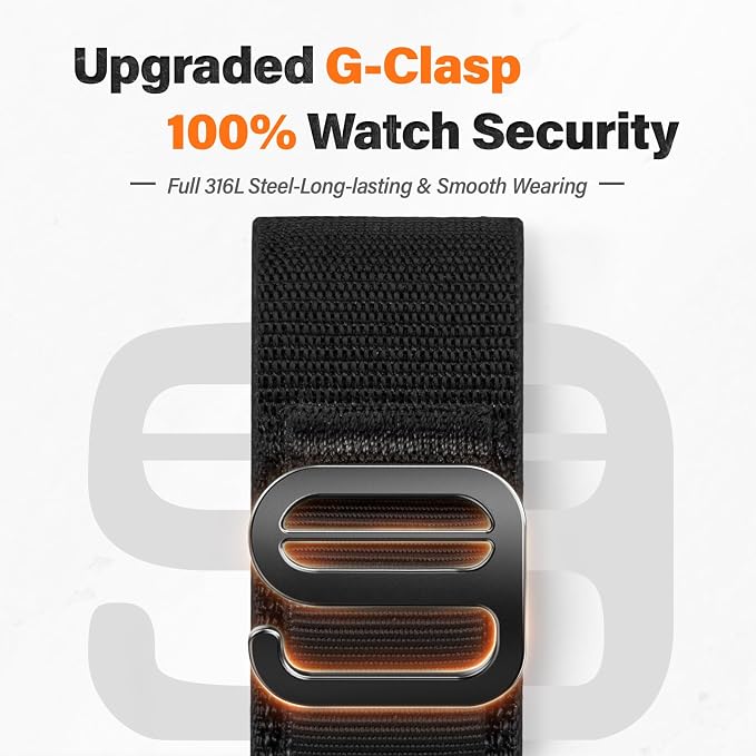 Alpine Loop Nylon Watch Band Compatible with Garmin Fenix 5X/6X/7X/8 51mm, Quickfit 26mm Rugged Watch Bands for Garmin Fenix 8 Pro 51mm/7X Pro/6X Pro/5X Plus, for Fenix 3, Tactix Delta(Black)