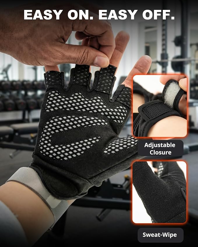 Workout Gloves for Men & Women, Enhanced Grip, Full Palm Protection | Breathable and Durable Gloves for Weight Lifting, Gym Training, Pull Ups, Strength Training and Fitness Workouts