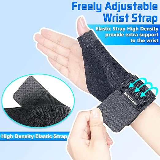 Reversible Thumb & Wrist Stabilizer splint for BlackBerry Thumb, Trigger Finger, Pain Relief, Arthritis, Tendonitis, Sprained and Carpal Tunnel Supporting, Lightweight and Breathable L/XL