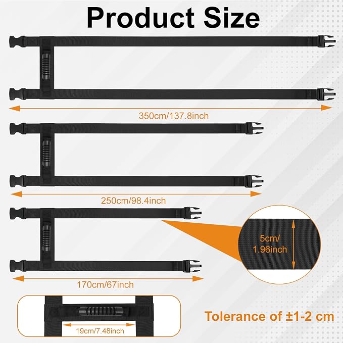 67 Inches Box Carrying Strap with Handle to Safely Move Heavy Boxes | Extra-Long Adjustable Heavy-Duty H-Shaped Straps with Organizer Clip, Handheld Belt Designed for Easy Lifting Large Luggage