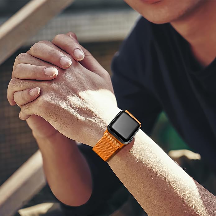 Lerobo Braided Band Compatible with Apple Watch Series 11 10 9 8 7 46mm 45mm 41mm Ultra SE 3 2 1 49mm Series 6 5 4 3 44mm 40mm 38mm 42mm Men iWatch Bands Women Stretchy Nylon Solo Loop Sport Strap
