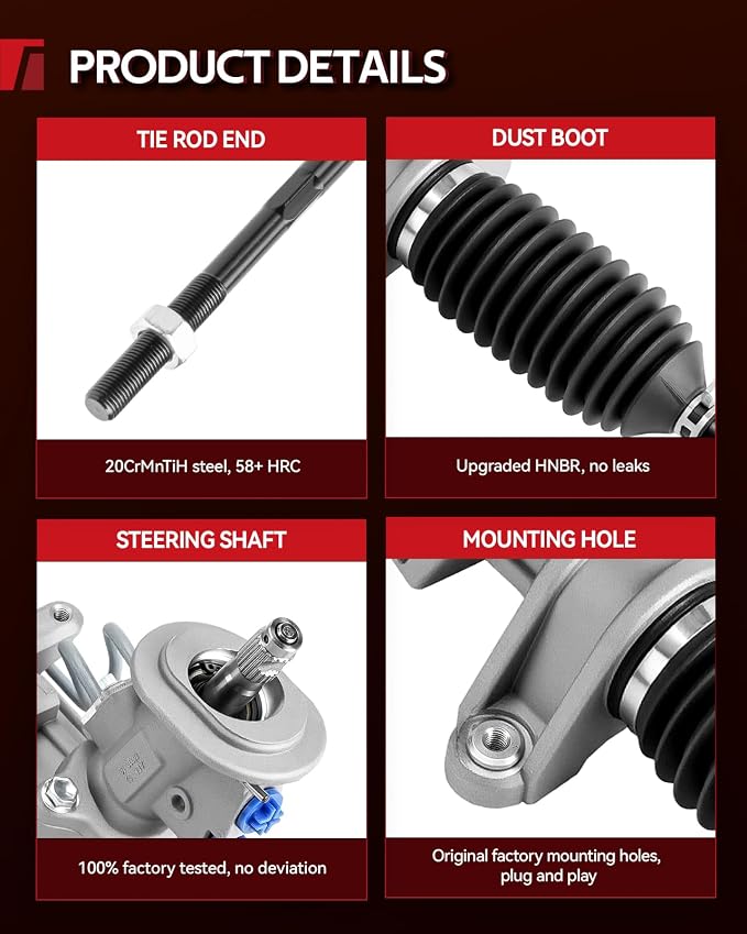 Torchbeam Power Steering Rack & Pinion Assembly Fit for 2000-2005 Jetta, 1998-2010 Beetle, 2000-2001 Golf(German Built), 2002-2006 Golf, Hydraulic System Steering, Replaces OEM 26-9008