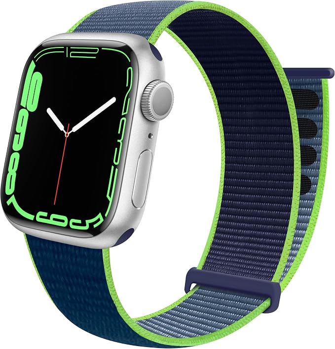 Sport Loop Nylon Band Compatible with Apple Watch Band 38mm 40mm 41mm 42mm 44mm 45mm 49mm Ultra 2 iWatch Series 9 8 7 6 SE 5 4 3 2 1 Strap, Fit for iPhone Watch Band Women Men Stretchy | Nylon Sport Loop Wristband Compatible with Apple Watch Ultra 2 38...
