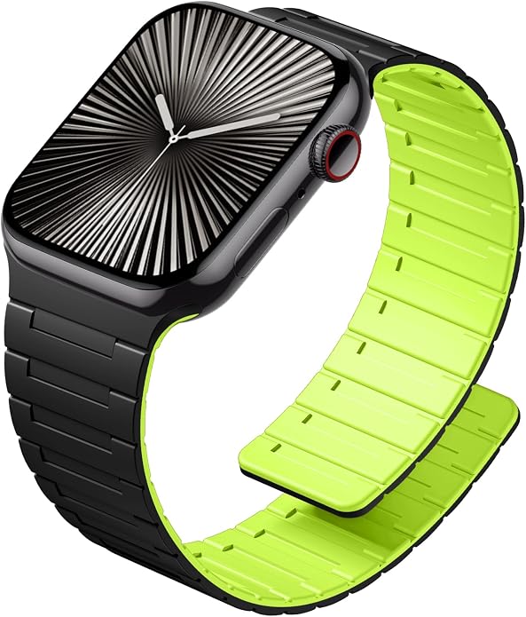 SNBLK Magnetic Watchband Compatible with Apple Watch for Men 44mm 45mm 46mm 49mm 42mm 41mm 40mm 38mm Women, Silicone Sport Strong Magnet Strap for iWatch Series 11 Ultra 3 Ultra 2 Se 10 9 8 7 6 5 4 1