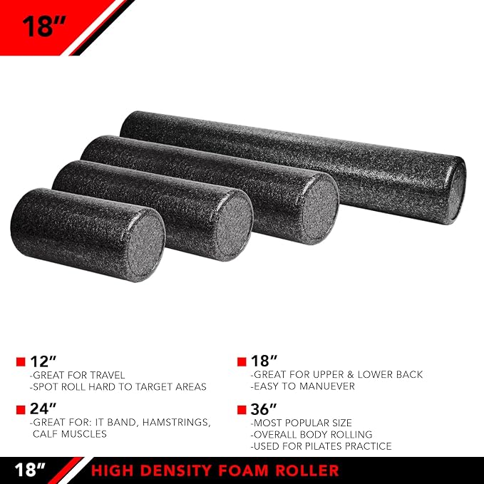 JFIT High Density Foam Roller – EPP Deep Tissue Massage Roller for Muscle Recovery, Myofascial Release & Stretching