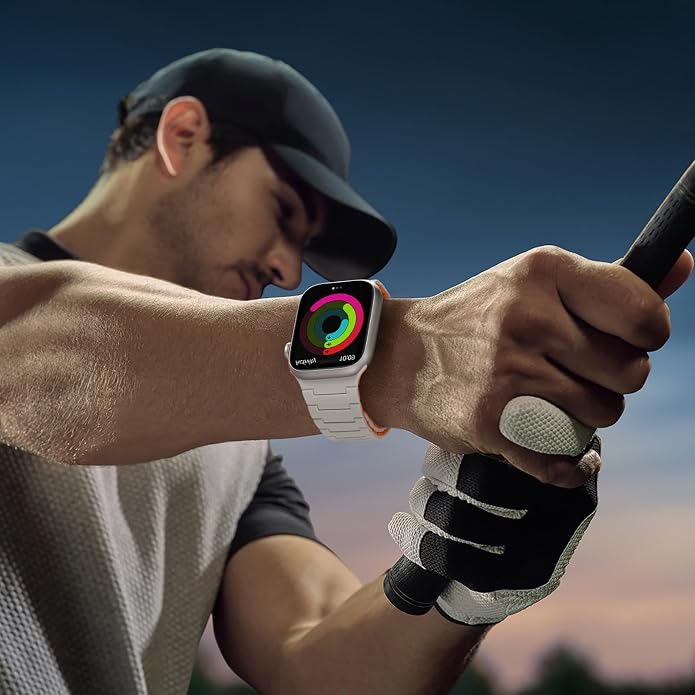 SNBLK Magnetic Watchband Compatible with Apple Watch for Men 44mm 45mm 46mm 49mm 42mm 41mm 40mm 38mm Women, Silicone Sport Strong Magnet Strap for iWatch Series 11 Ultra 3 Ultra 2 Se 10 9 8 7 6 5 4 1
