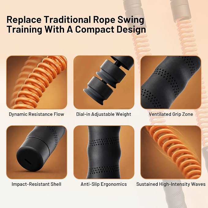 ATIVAFIT Ropeless Battle Rope for Home Gym, Adjustable Resistance Cordless Battle Ropes with 4 Weight Blocks & Storage Case, Full Body Workout Equipment for HIIT, Cardio & Strength Training for Men & Women