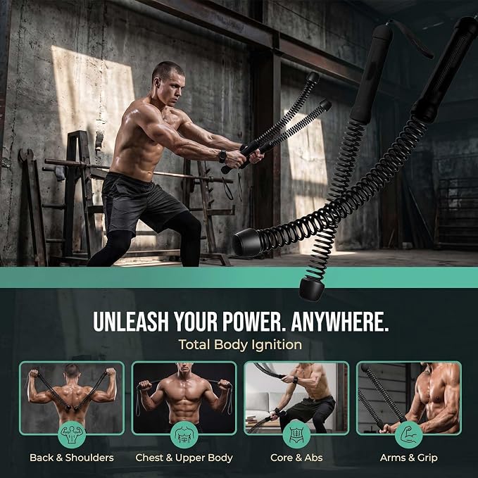 Adjustable Ropeless Battle Ropes for Home Gym, Weighted Cordless Exercise Equipment with Variable Air Resistance, Portable Strike Gear for HIIT & Strength Training, Men & Women
