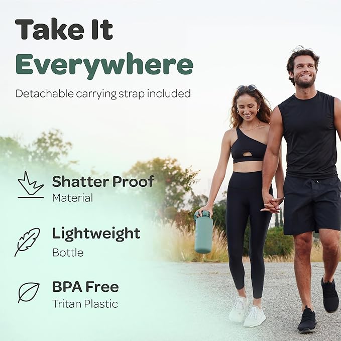 Hydracy Motivational Water Bottle with Time Marker & Fruit Infuser 64 oz | BPA-Free Tritan, Leakproof Flip-Top Lid,No-Sweat Sleeve,Carry Strap,Daily Intake Tracking for Gym,Sports,Outdoors