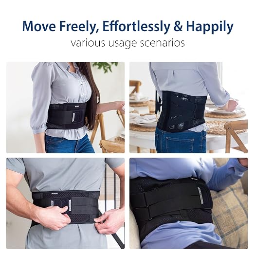 Double-Cross Comfort Back Support - Premium Back Brace for Lower Back Pain, Muscle Spasm, Strains, Arthritis, Sciatica, Injury Recovery, Rehabilitation (Large)