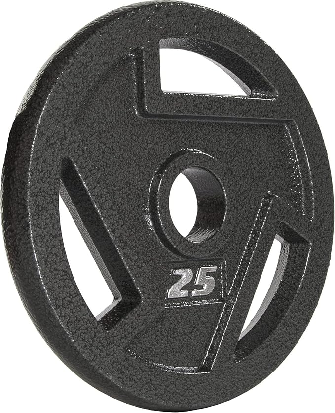 Elevon 2-Inch/1-Inch Cast Iron Weight Plate for Strength Training and Weightlifting, Olympic Grip Plate for Barbell
