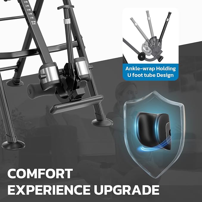 YOLEO Gravity Inversion Table for Back Pain Relief 2026 New Inversion Table w/Lumbar Support Easy to Assemble Back Stretcher Machine 300 lbs