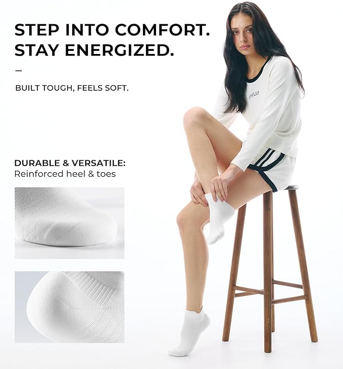 FITRELL Ankle Compression Socks for Women & Men - 5/6 Pairs Cushioned Arch Support Running Socks, Plantar Fasciitis Relief