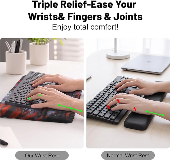 Keyboard Stand with Wrist Rest，Ergonomic Keyboard Riser Holder Lifter Tray | Cherry Blossom Full Moon，Computer Wrist Support Pad，Ergonomic Keyboard stand for desk，Soft Memory Foam Desk Cushion，Non-Slip