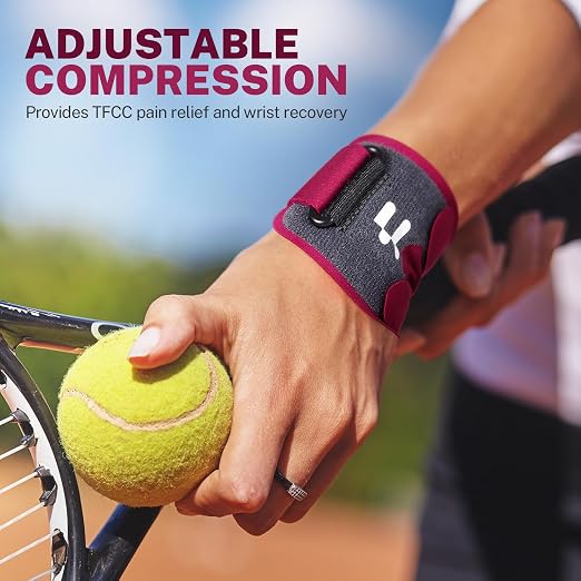 Ultra Thin TFCC Wrist Brace with Targeted 3D Gel Pad Support | TFCC targeted Compression, Seamless & Adjustable, Fits Both Hands, TFCC Tear, Ulnar Pain, Weightlifting, Sports Injury, Rose