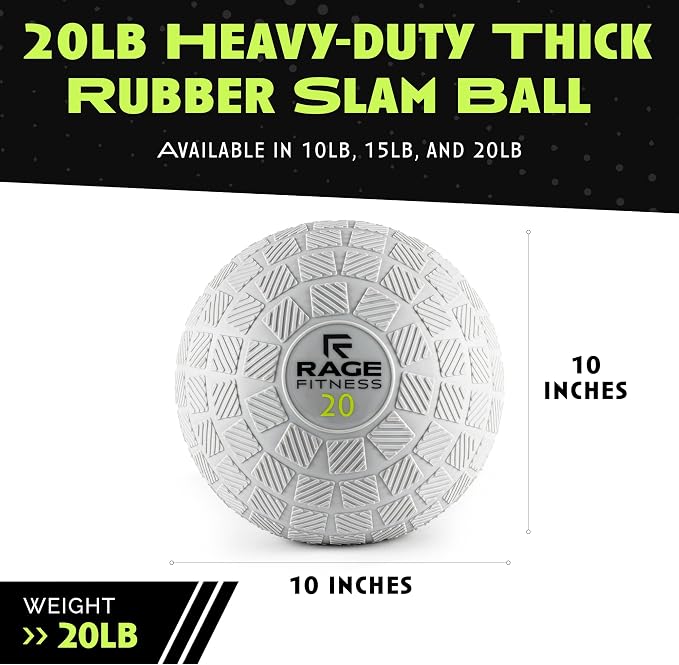 Slam Ball 10/15/20lb, Tread Texture Grip Medicine Balls - Stregnth Training