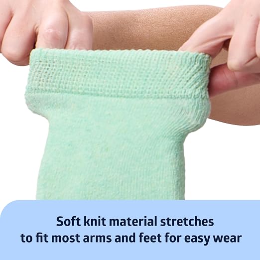 Medline Knit Heel and Elbow Protection, For Pressure and Friction Sores, Lightweight Knit Elastic, Medical Foot Care Heel Protector, Elbow Pad, Machine Washable, Green, One Pair, One Size Fits Most