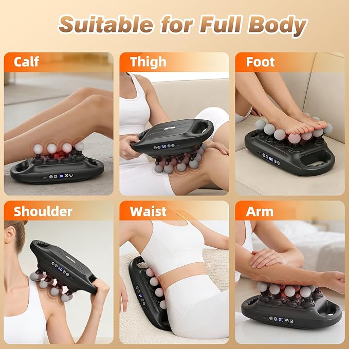 16 Head Massage Gun Deep Tissue Percussion Muscle Massager for Full Body | Prisag Ultra-Quiet Massage Gun with 3 Modes&30 Intensities for Back, Legs, Foot, Muscle Pain Relief, Ideal Gift for Men Women