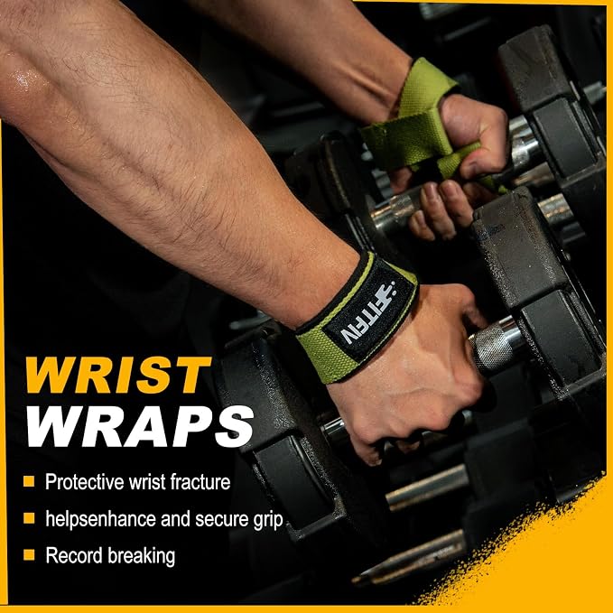 Lifting Straps for Weightlifting, Lifting Wrist Straps for Gym Strength Training, Neoprene-padded Wrist Cushion - Men & Women