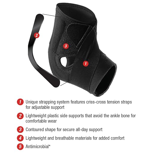 MUELLER Sports Medicine Comfort Flex Ankle Stabilizer, Ankle Pain Relief Support for Men and Women, Ideal for Sprains, Strains, Arthritis, Black, One Size Fits Most
