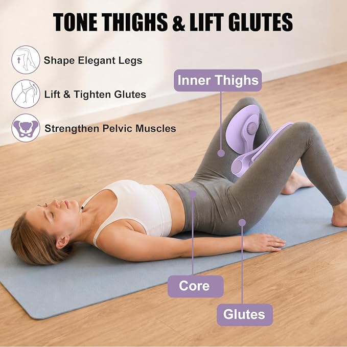 Pelvic Floor Exercise Devices 35lb Resistance Kegel Thigh Trainer with Band | Pelvic Floor Muscle Training, Inner Thigh Exerciser, Postpartum Recovery Support for Women, Suitable for Women and Men
