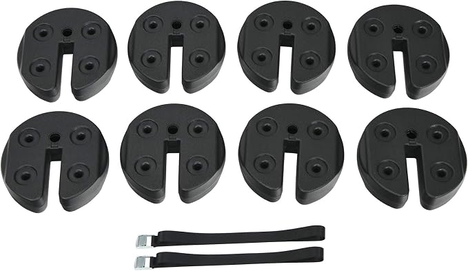 Tangkula Set of 8 Canopy Weights, 40lbs Weight Plate Kit with No-Pinch Design for Easy Installation and Removal, Water & Sand Filled Tent Weights for Legs, Ideal for Tents, Canopies, Umbrellas