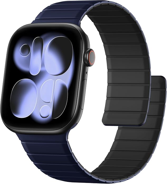 SNBLK Magnetic Band Compatible with Apple Watch Bands for Men 44mm 45mm 46mm 49mm 42mm 41mm 40mm 38mm Women, Secure Silicone Sport Loop Magnet Strap for iWatch Ultra 3 2 1 SE Series 11 10 9 8 7 6 5 4