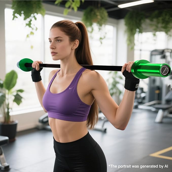 4FT 5LB Aluminum Kids Barbell, 70LB Capacity | Youth training bar with 22mm knurled grip, bearings, brass bushings, and 2-inch Olympic plate compatibility