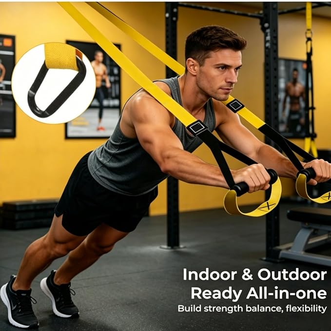 Home Suspension Training Kit for Full Body Workout Equipment | Adjustable Extension Door Anchor, Cary Bag and 2pcs Bands-Strength Training Equipment for Full Body Bodyweight Workouts