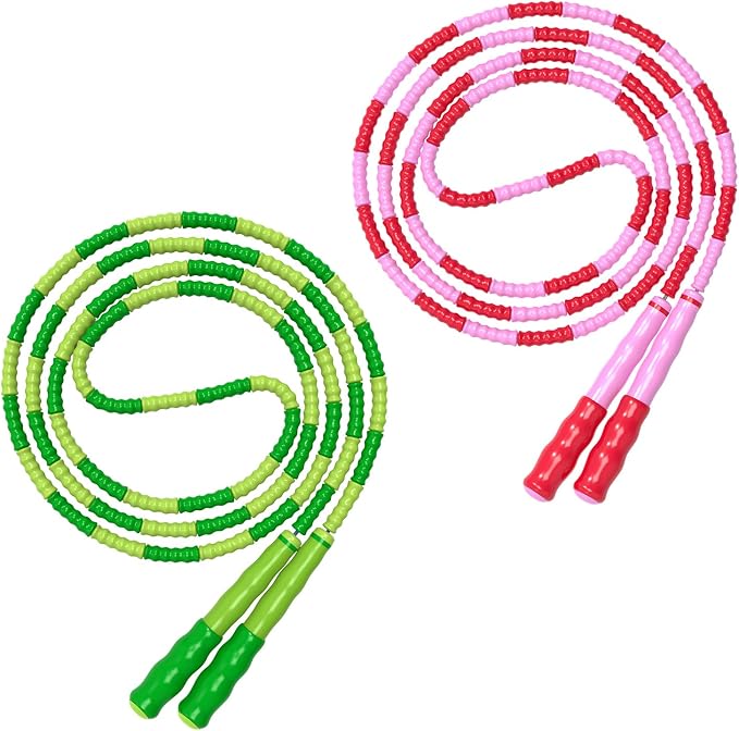 Leeboom Jump Rope, Adjustable Length Tangle-Free Segmented Soft Beaded Skipping Rope, Fitness Jump Rope for Kids, Man, and Women Weight Loss 9.2 Feet