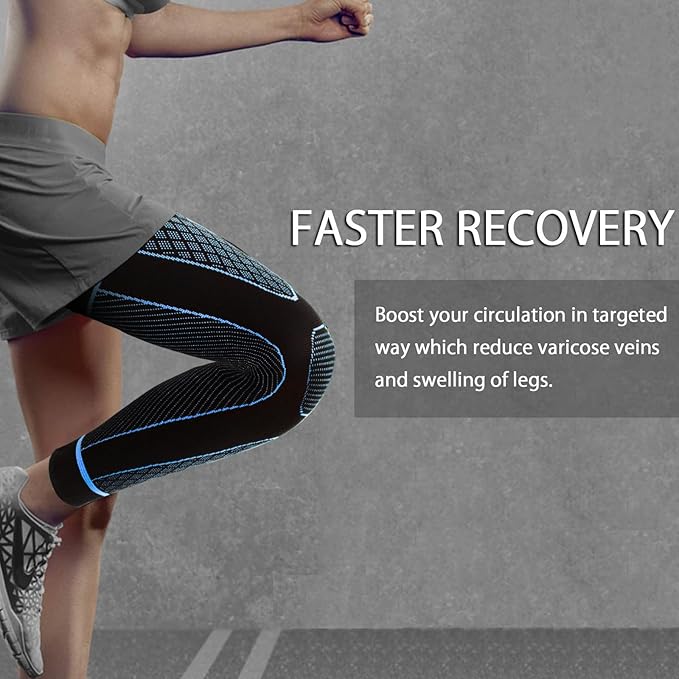SKDK Full Leg Sleeves Long Compression Leg Sleeve Knee Sleeves Protect Leg, for Man Women Basketball, Arthritis Cycling Sport