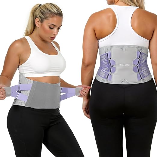Back Brace for Women, Support Brace for Lower Support Back Pain Relief | Adjustable Lumbar Support Belt, Ergonomic Breathable Immediate Relief Brace for Herniated Disc Sciatica Scoliosis,Purple,L
