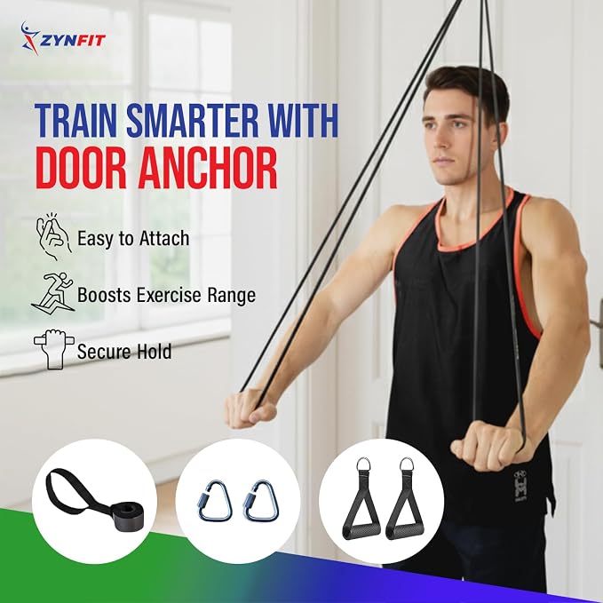 Pull Up Bands, Resistance Bands Set with Door Anchor, 5-Level Pull Up Assistance Bands for Working Out, Workout Bands for Home Gym