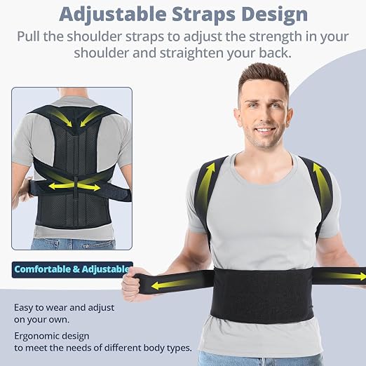 Fitsupport Back Brace Posture Corrector for Women and Men Back Lumbar Support Shoulder Posture Support for Improve Posture Provide and Back Pain Relief XXLarge(Pack of 1)