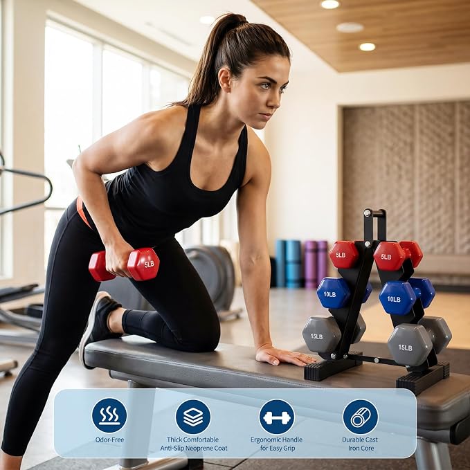 Dumbbell Set for Women and Men,Neoprene Coated Free Hand Weights Set