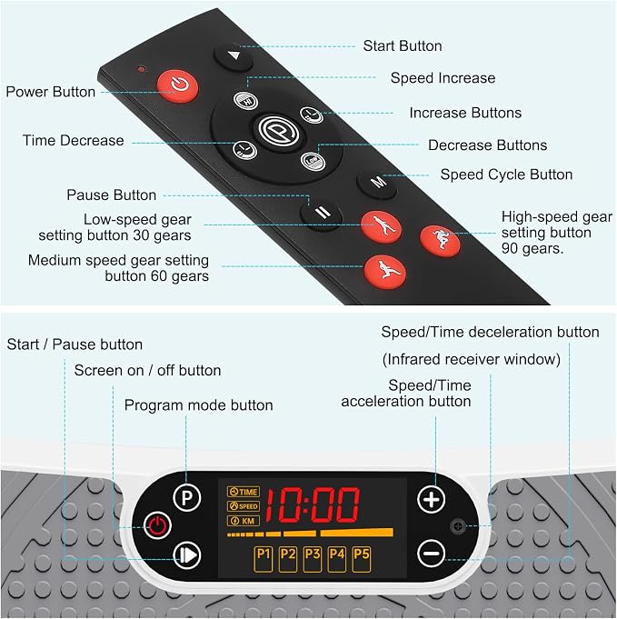 SoftGym Vibration Plate Exercise Machine for Lymphatic Drainage & Fitness | Quiet Heavy Duty 450lbs Capacity Platform, 120 Speeds Shake Machine with Resistance Bands for Home Muscle Activation