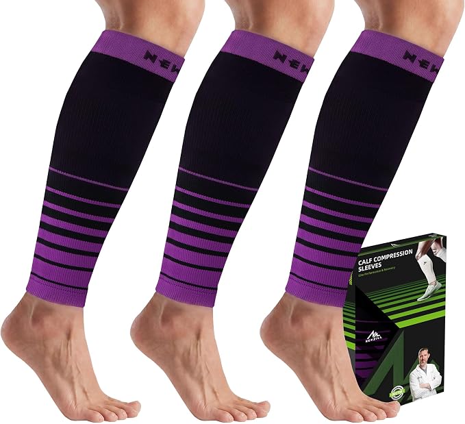 NEWZILL Compression Calf Sleeves (20-30mmHg) for Men & Women Perfect Option to Compression Socks for Running Travel Nursing